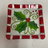 Holly Glass Platter