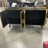 Homestock Electric Elegance Black & Gold 4 Door Console