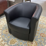 Black Swivel Barrel Chair
