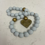 Blue/Gold Decorative Heart Beads