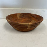 Ribbed Wooden Bowl