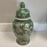 Green and White Ginger Jar