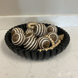 Black Bowl with Decorative Balls and Beads