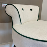 Cream Vanity Seat w/Green Trim