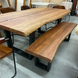 Live Edge Table with Bench and 4 Chairs