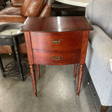 2 Drawer Spindle Leg End Table