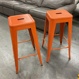 Pair of Orange Barstools