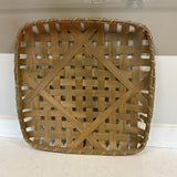 Square Tobacco Basket with Rope Trim