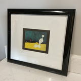 Joan Miro Framed Art Card "Person Throwing a Stone at a Bird"