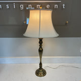 Tall Brass Lamp w/Cream Shade