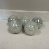 Set of 5 White Decorative Balls