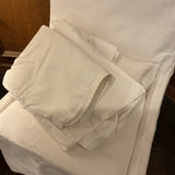 Pair of Restoration Hardware Ella Slope Arm Chairs with Casters