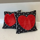 Pair of Red Heart Pillows