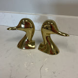 Pair of Brass Duck Bookends