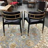 Pair of Black & Gold Accent Chairs