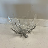Arthur Court Acrylic Bowl w/ Antler Stand