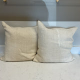 Pair of Woven Cream Pillows