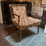Faux Bamboo Upholstered Arm Chair