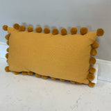 Mustard Pom Pom Pillow