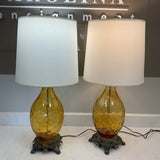 Pair of Mid-Century Glass Lamps