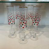 Set of 7 Holiday Champagne Glasses