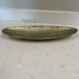 Gold Oblong Bowl on Stand