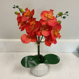 Faux Red Orchid in Planter