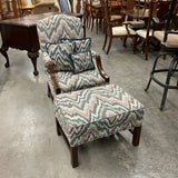 Flamestitch Chair & Ottoman