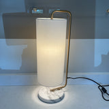 Cylinder Marble Lamp with White Shade