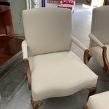 Pair of Cream Chairs with Ottoman