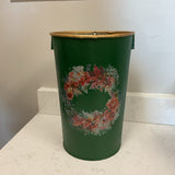 Seasonal Hand Painted Metal Waste Basket