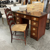 Vintage Kneehole Desk with Chair