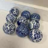 Set of 9 Blue and White Balls