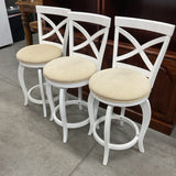 Set of 3 Ellendale Wood Counter Height Swivel Barstools