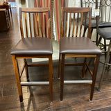 Pair of Exotic Wood Bar Stools