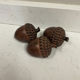 Set of 3 Wood Acorns