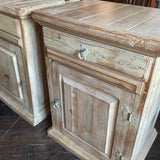 Pair of Distressed Wood Nightstands