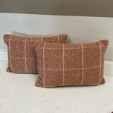 Pair of Orange & White Pillows