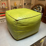 Lee Industries Green Leather Ottoman