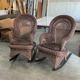 Pair of Wicker Cane Rockers