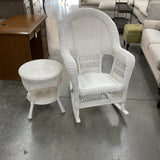 Wicker Rocker & End Table (as is)