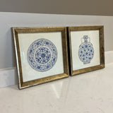 Pair of Blue and White Art