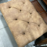 Ethan Allen Leather Tufted Ottoman