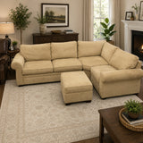 Pottery Barn Sectional and Ottoman with Performance Everdaysuede