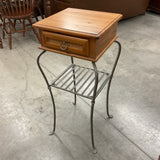 Wood and Metal End Table