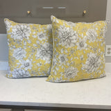 Pair of Yellow Floral Euro Pillows