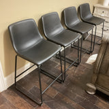 Set of 4 Black Barstools