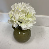 Hydrangea in Green Vase