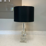 Glass Lamp with Black Shade