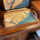 Nautical Wooden Map Tray of Kiawah, Seabrook, & Edisto Islands FIRM